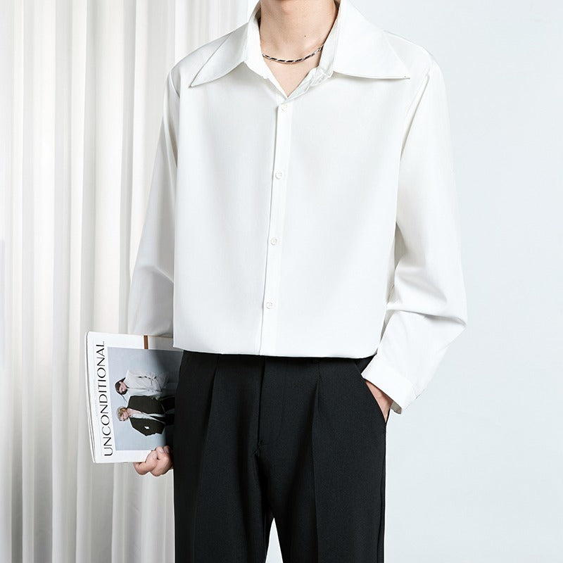 Korean Style High-end Draping Men's Trendy Simple Loose Non-ironing Shirt