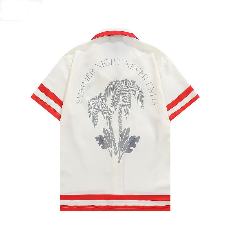 Men's European-size 3D Printed Hawaiian Short-sleeved Shirt Men